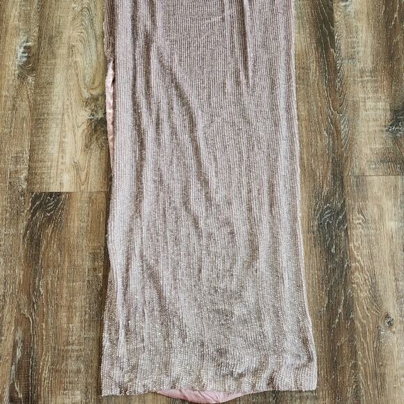 Retrofete Katya Dress in Dusty Lilac Size XL Maxi Sequins Cowl Neck Sleeveless - Picture 9 of 13